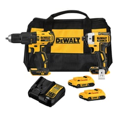 DEWALT - Kit Taladro Perc+ Atornillador 20v (3.250 RPM) + 2 Bat Dck223d2