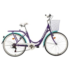 TOTEM - BICICLETA CITY DAMA ARO 26 MORADO CON TURQUESA