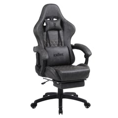 KRONE GAMING - Silla Gamer Escritorio Oficina Krone XL Masajeador y Apoyapiés - Gris