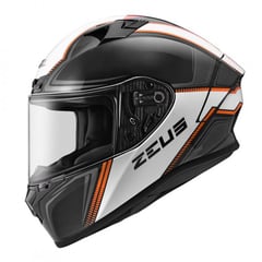 ZEUS - Casco Zs826 Bk13 Negro/Naranjo Talla-SM