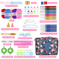 AIZO - Set Con Estuche Crochet Silicona Accesorios Para Tejer