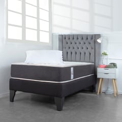 GENERICO - Base de cama Focus 1 plazas lino negro