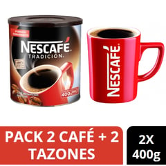 NESCAFE - Pack Café Nescafé® Tradición 400g X2 + 2 Tazones De Regalo