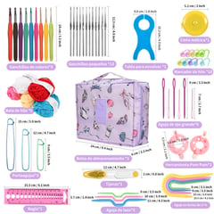 AIZO - Set Con Estuche Crochet Silicona Accesorios Para Tejer 59pcs