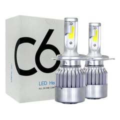 GENERICO - Kit Luces Led Para Auto H4 C6 36w 3800lm