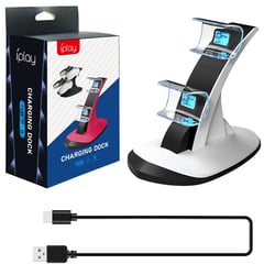 GENERICO - Base Cargador Doble Estación De Carga Para Joystick Ps5