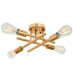 CASA NEW - Lámpara de techo nórdica moderna LED 4 Focos - Oro