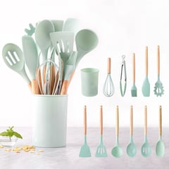 BITART - Set de 12 utensilios de cocina de silicona de alta calidad